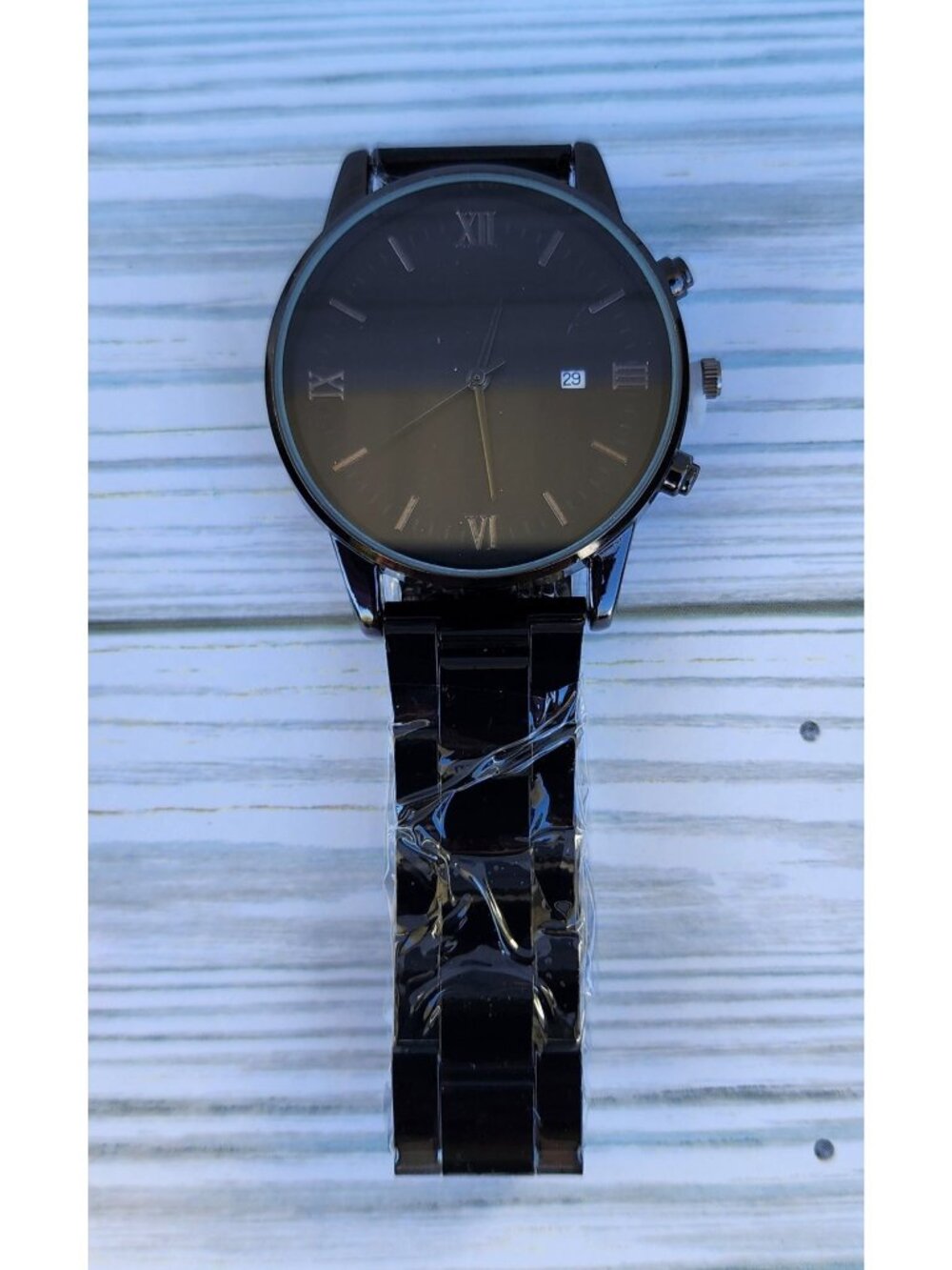 Men's Black Quartz Wristwatch